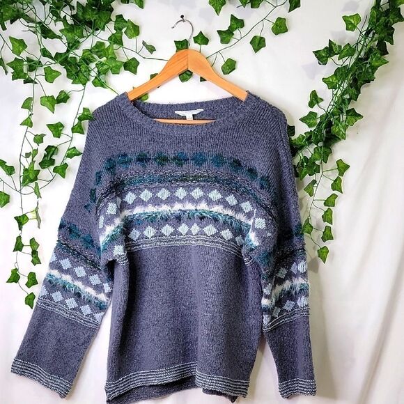 Time and Tru. Cozy Gray Patterned Sweater. Size Large. EUC - Picture 1 of 7